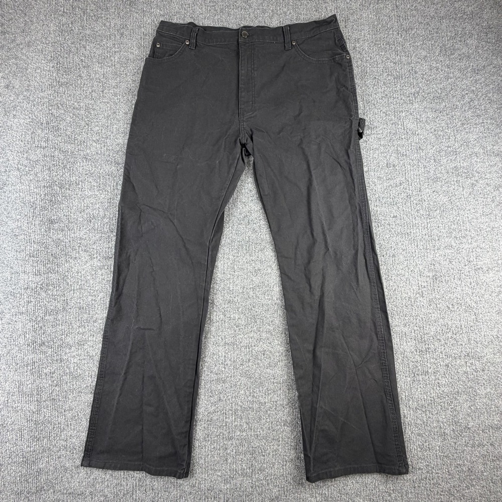 Dickies Carpenter Pants Mens 38x32 Black Canvas Stretch Workwear P409831